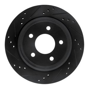 Ford Ranger Brake Rotor (1) - Rear Left - R1 Concepts - Drilled & Slotted - Black - `10-`11